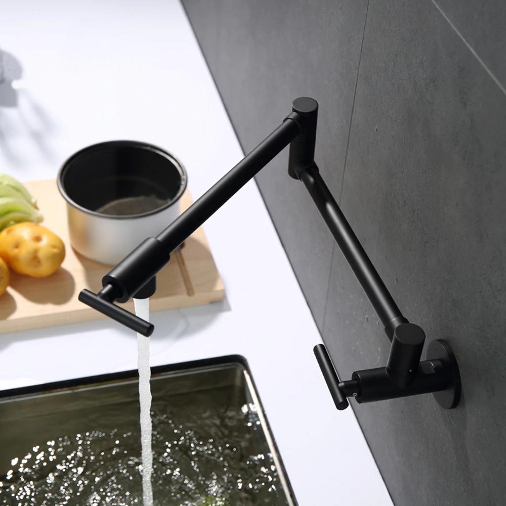 Citra - Gertner Pot Filler Faucet Muur Opgezette Dubbele Joint Spout Swing Arm Single Hole Twee Handle Keuken Fornuiskraan