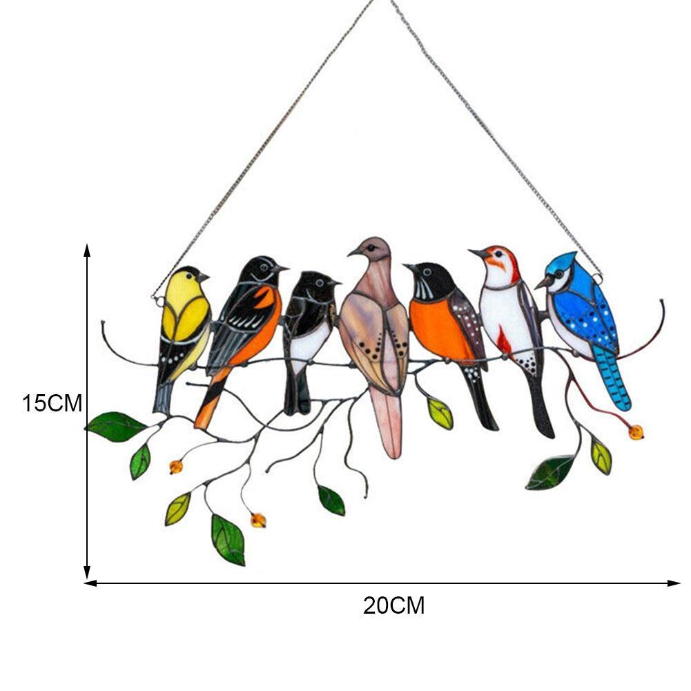 Gebrandschilderd glas vogel Suncatcher - Francia