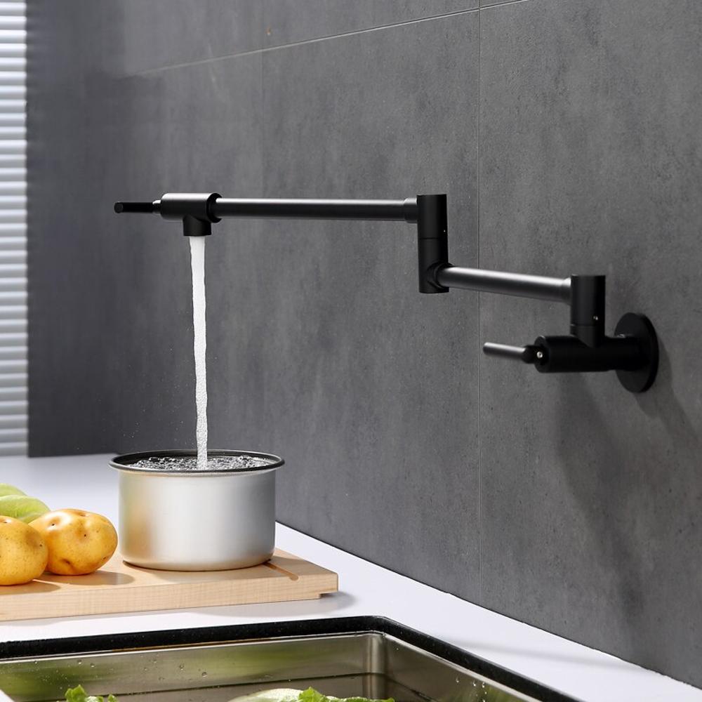 Citra - Gertner Pot Filler Faucet Muur Opgezette Dubbele Joint Spout Swing Arm Single Hole Twee Handle Keuken Fornuiskraan