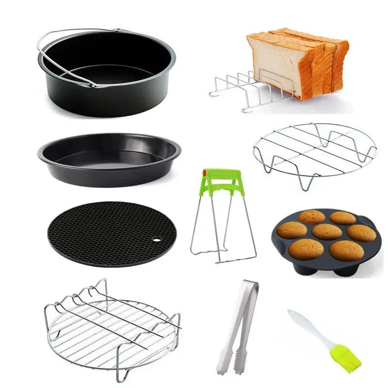 FrySet | Airfryer Accessoire 10pcs Set | Veelzijdig en Handig | Maak Van Elke Maaltijd Een Feest