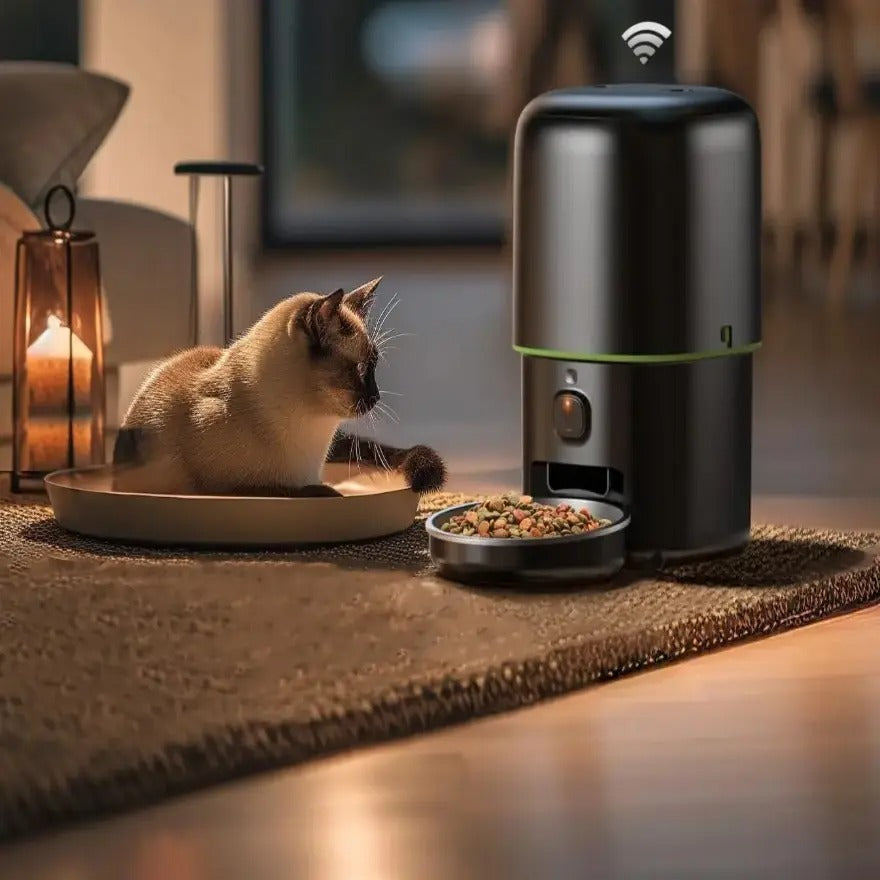 Automatische Kattenvoerbak met Camera | Slimme WiFi Voerautomaat voor Katten en Honden met Afstandsbediening - Campos