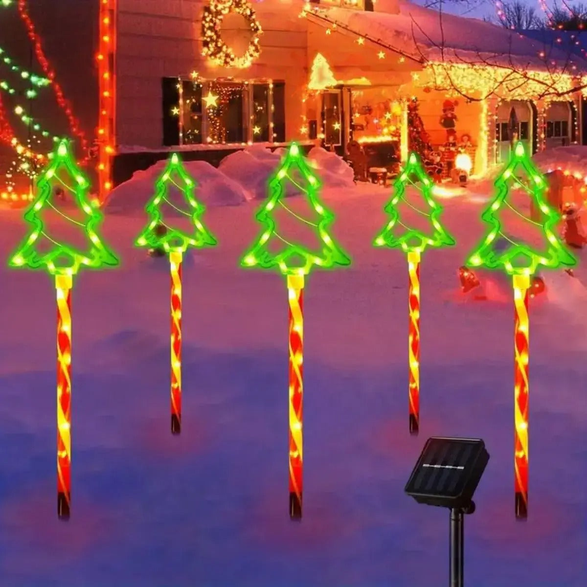 Zonne-Energie Snoepboom Kerst Grondverlichting | Decoratieve LED Buiten Tuin & Gazon Lichten - CandyTree