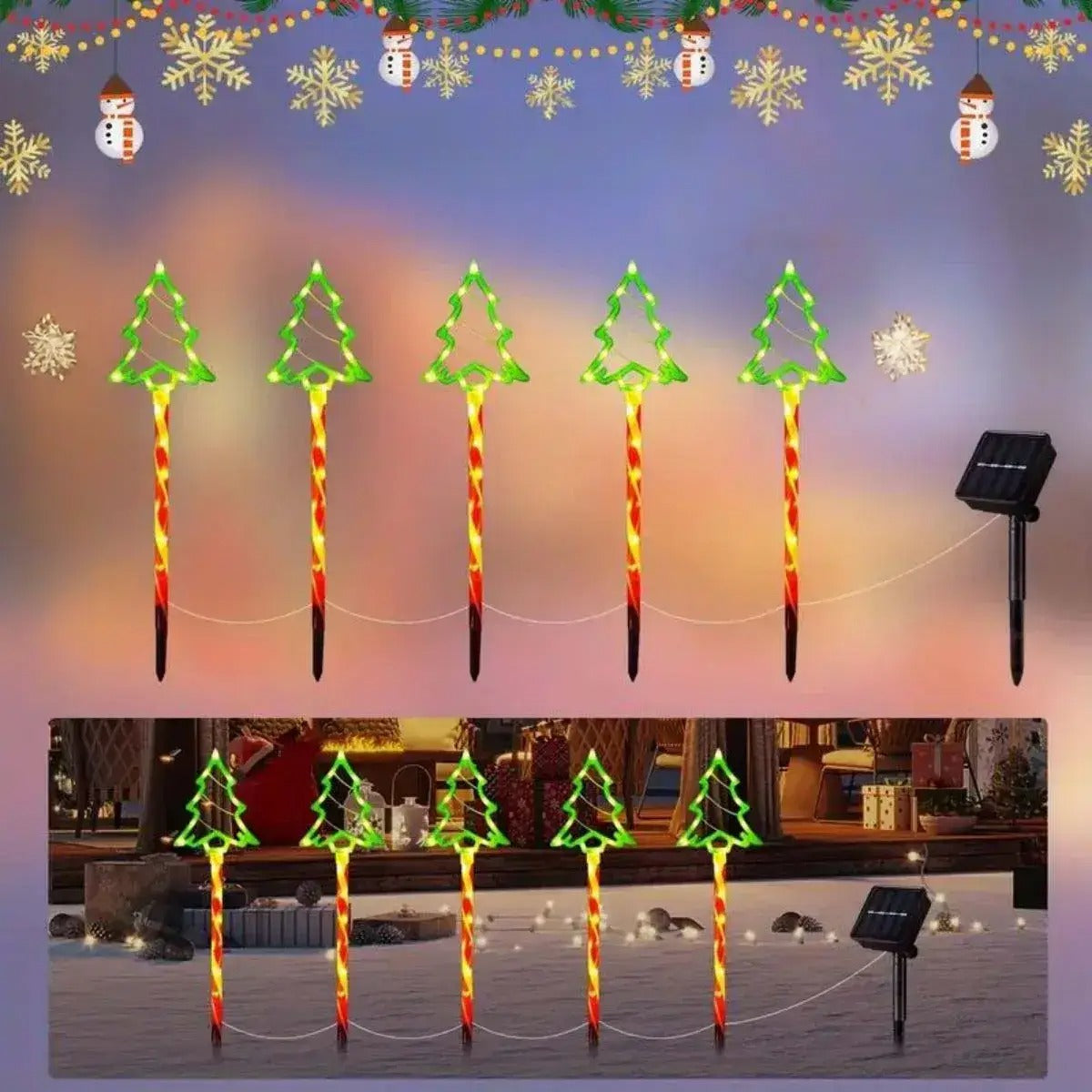 Zonne-Energie Snoepboom Kerst Grondverlichting | Decoratieve LED Buiten Tuin & Gazon Lichten - CandyTree