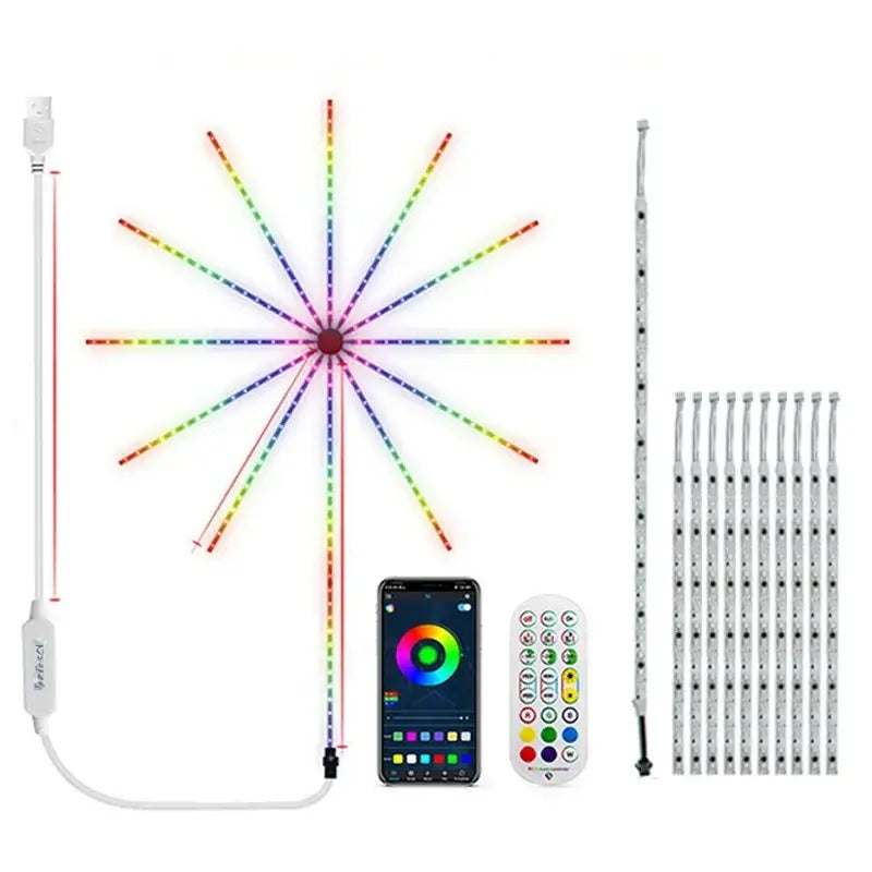 Nieuw jaar vuurwerk Bluetooth LED-Slingerlicht Strip | Slimme Afstandsbediening voor Feestelijke Verlichting voor Kerstvakantiedecoratie - FestStrip