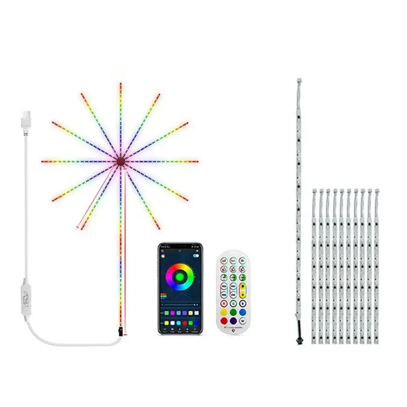 Nieuw jaar vuurwerk Bluetooth LED-Slingerlicht Strip | Slimme Afstandsbediening voor Feestelijke Verlichting voor Kerstvakantiedecoratie - FestStrip