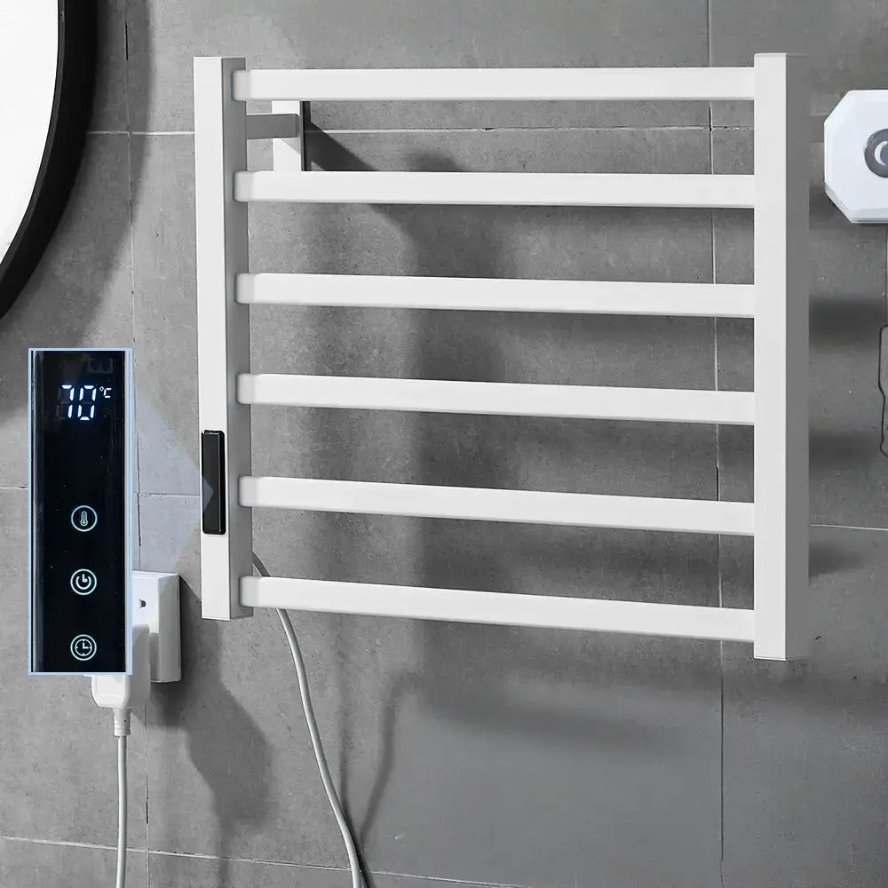 Elektrische Handdoekhouder met Digitale Display | Temperatuur- & Tijdregeling Verwarmde Handdoekrail voor Moderne Badkamers - ElectRail