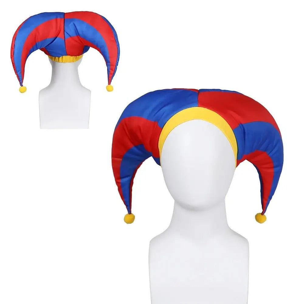 Pomni Clown Masker, Hoed & Jumpsuit Set | Leuke en Kleurrijke Cartoon-Inspired Outfit voor Feesten en Kerstmis - Cirvus