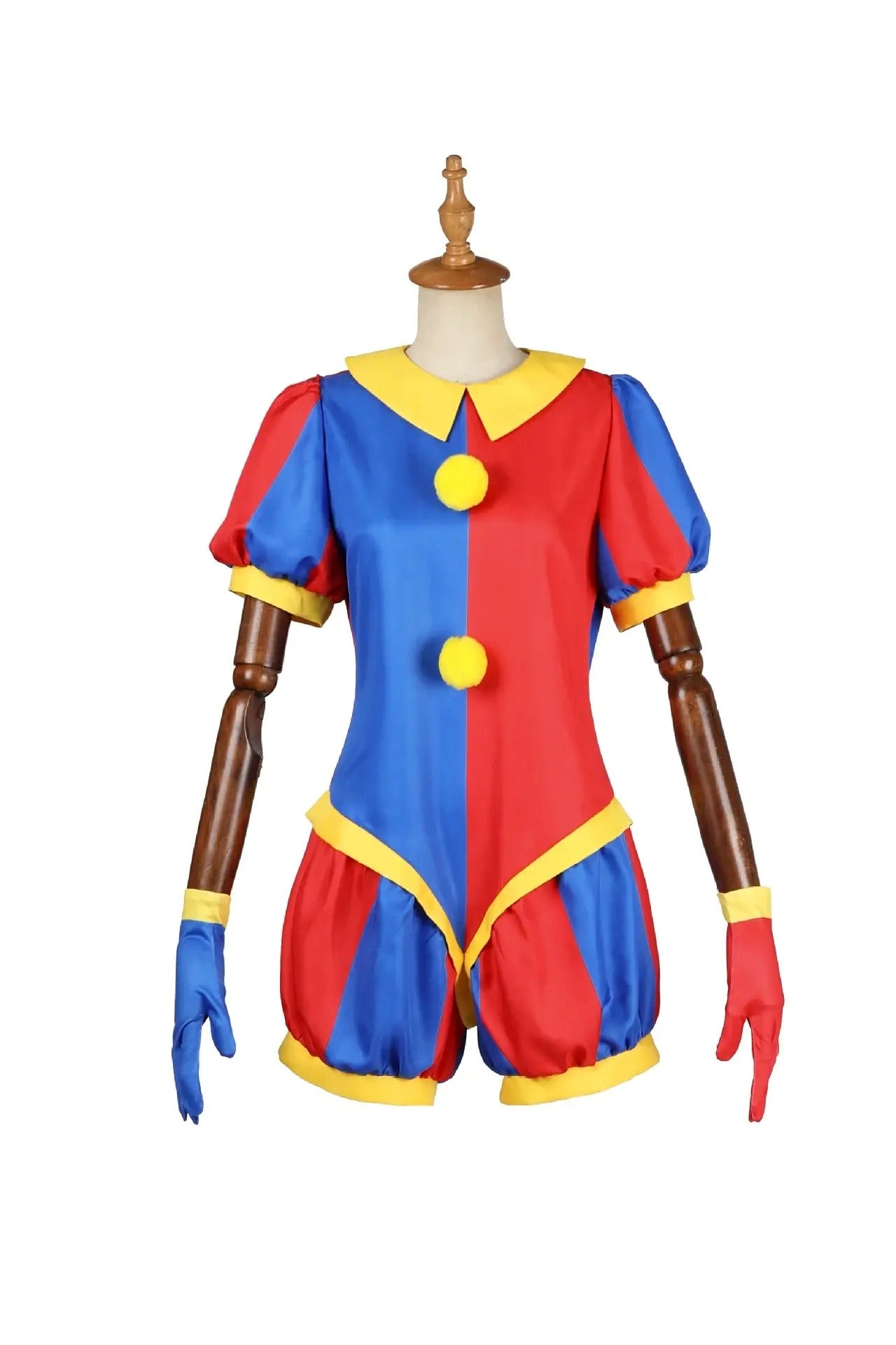 Pomni Clown Masker, Hoed & Jumpsuit Set | Leuke en Kleurrijke Cartoon-Inspired Outfit voor Feesten en Kerstmis - Cirvus