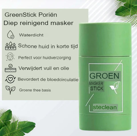 SkinMask - Reinigingsmasker met groene thee-extract als stick - dieptereiniging, verwijdert mee-eters