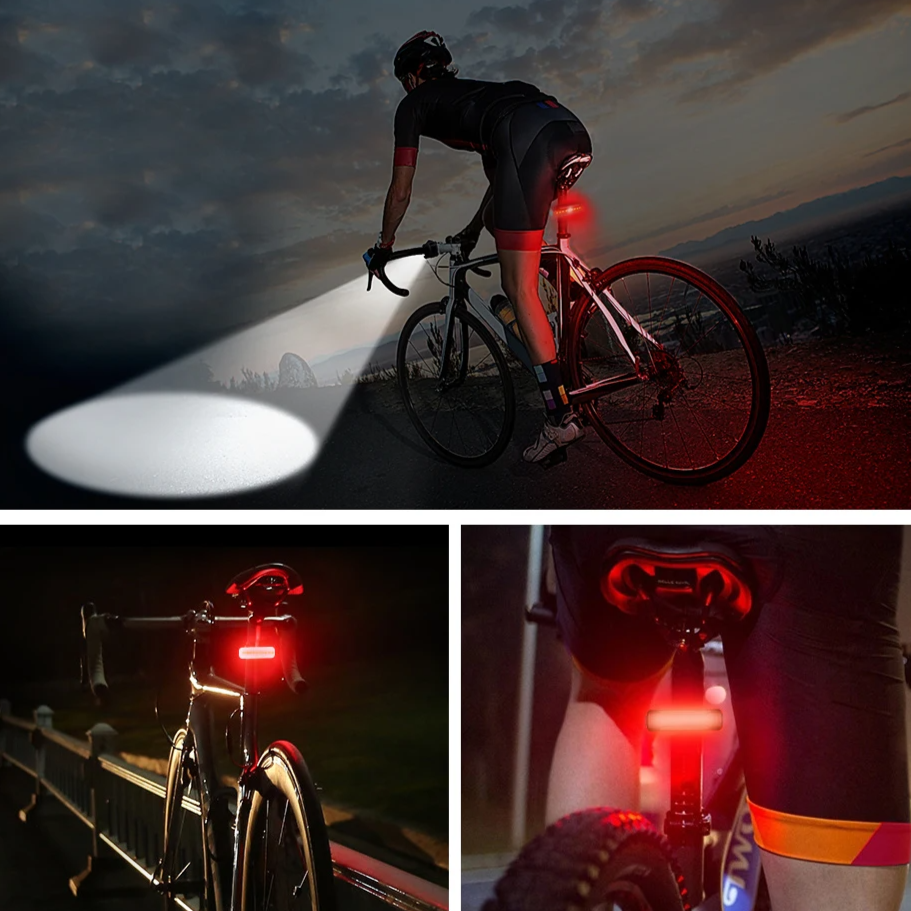 10000mAh Ultra Heldere LED Fietslamp Set | USB Oplaadbaar, 3600 Lumen Koplamp & Achterlicht, 6-8 LEDs, Waterdicht - LumaRide