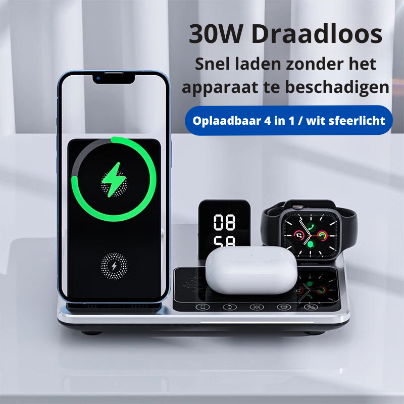 Belai Pro | Draadloze Oplaadhub | Ruimtebesparend Design | Snel Opladen