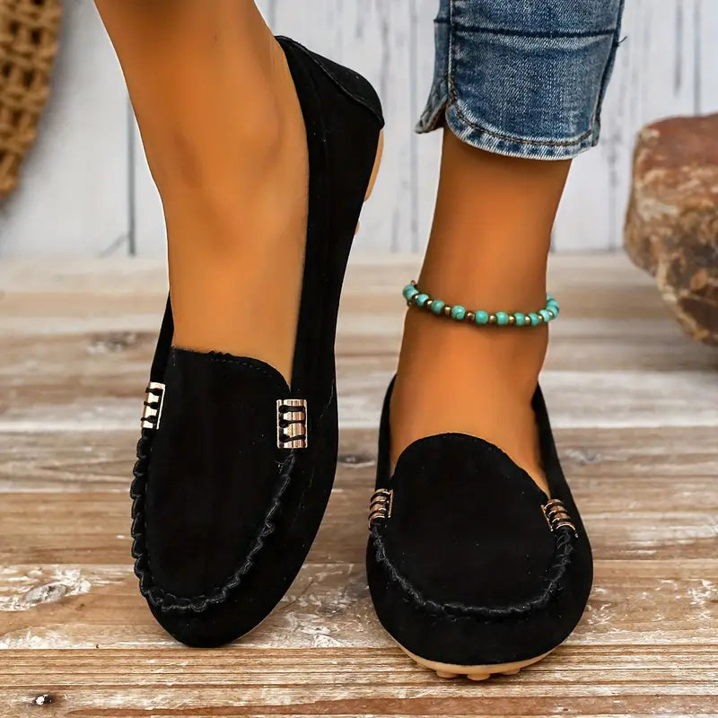 Metalen Decor Loafer Casual slip-on platte schoenen | Moeiteloze Stijl en Comfort - Mabel