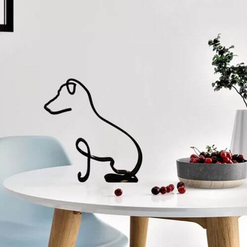 Minimalistische Hond Kunst Sculptuur - Ruff