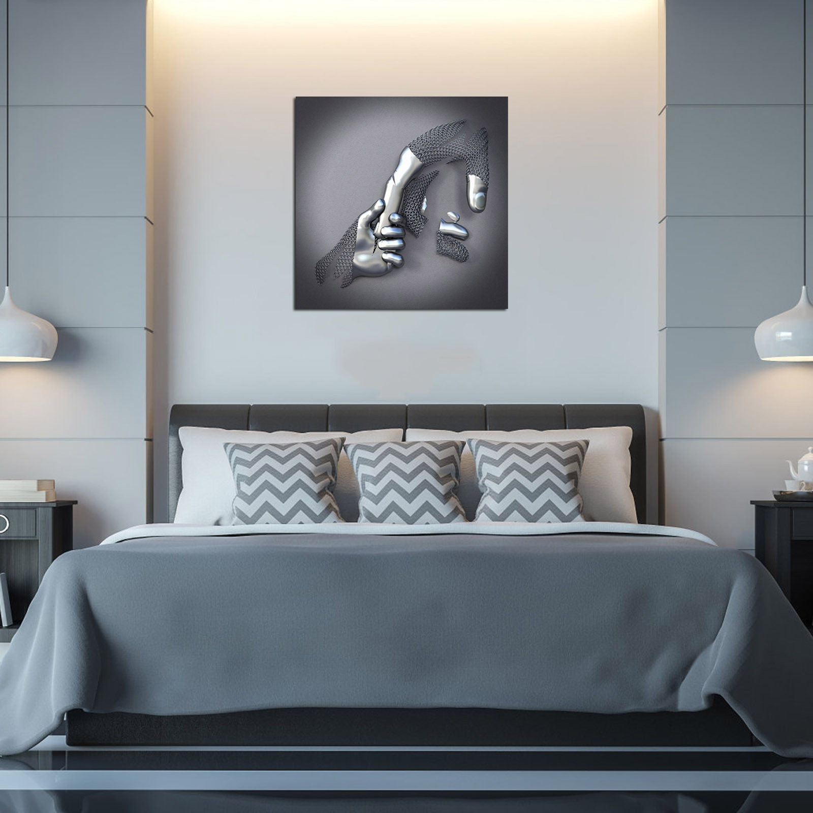 Art in Love | Liefdes metalen figuur canvas | Visuele kunst