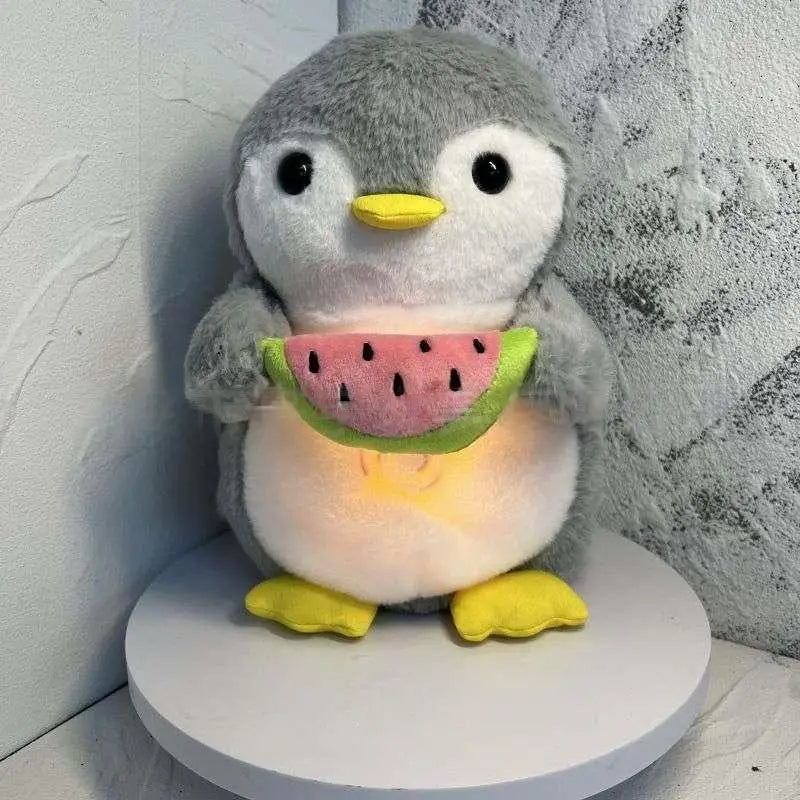 Kalmerende Glow-in-the-Dark Pluche penguin | Ontspanning en stress verlichting | Muzikale Watermeloen Pinguïn - Penglon