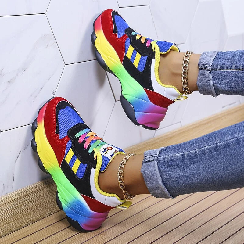 Orthopedische Regenboog Sneakers voor Dames & Heren | Comfortabele, Ondersteunende, Ademend Schoenen - Aneca