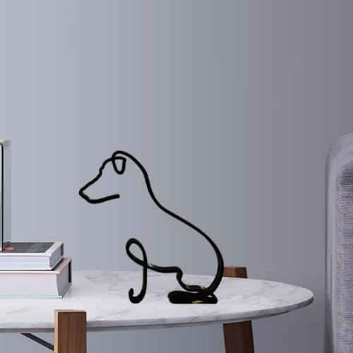 Minimalistische Hond Kunst Sculptuur - Ruff