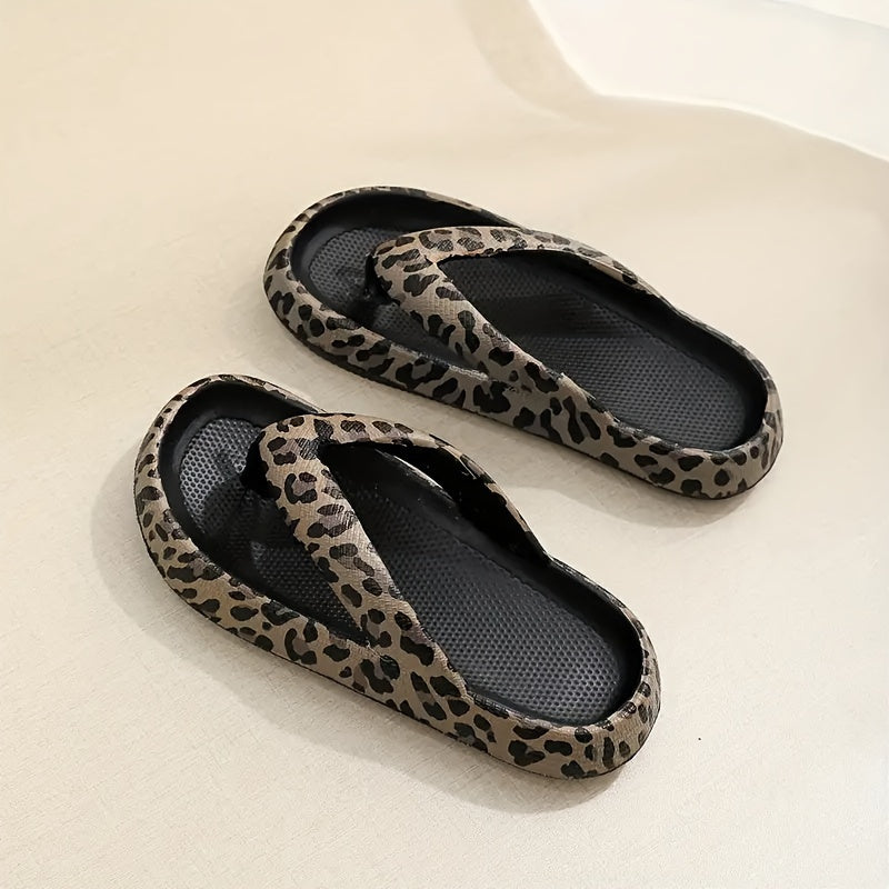 Antislip Ademende Bedrukte Luipaard Slippers voor Dames - Deralynn