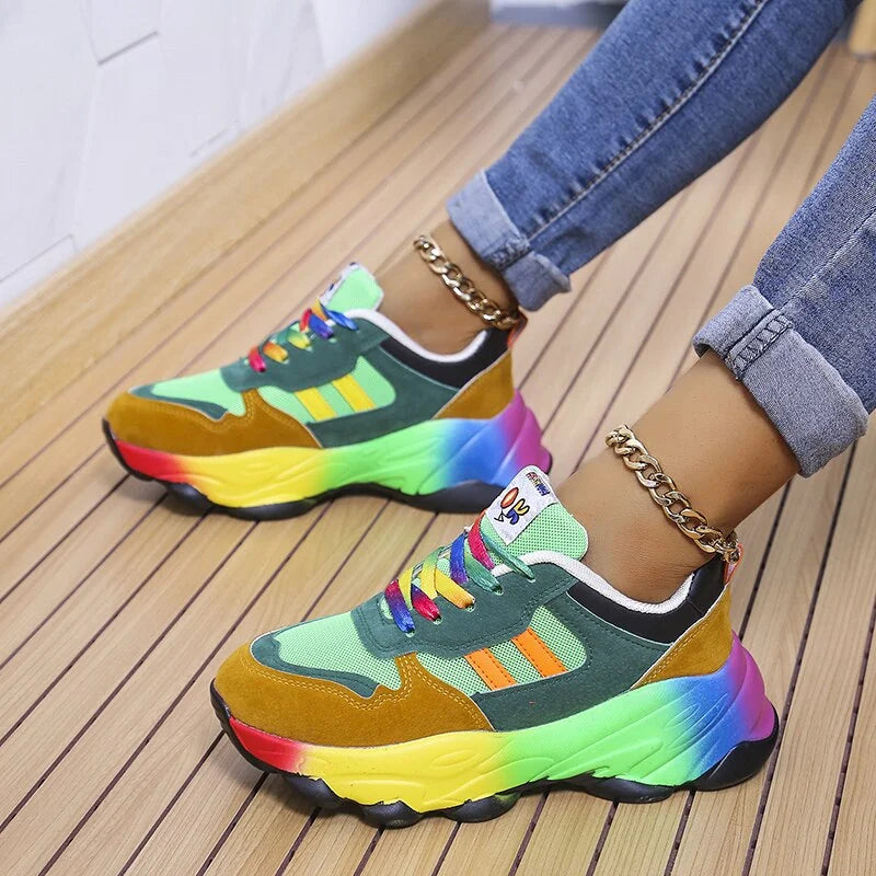 Orthopedische Regenboog Sneakers voor Dames & Heren | Comfortabele, Ondersteunende, Ademend Schoenen - Aneca