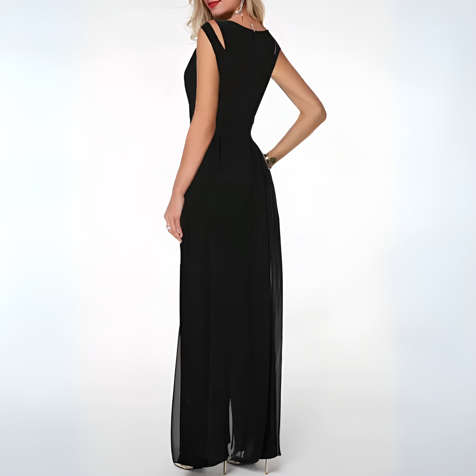 Mouwloze Loose Fit Avond Jumpsuit | Elegante en Sophisticated Stijl voor Elke Gelegenheid - Malicent