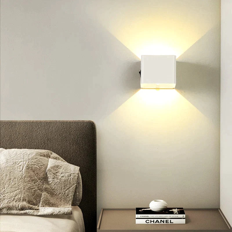 Cubelamp | Oplaadbare wandlamp zonder kabel, met bewegingssensor en slank ontwerp