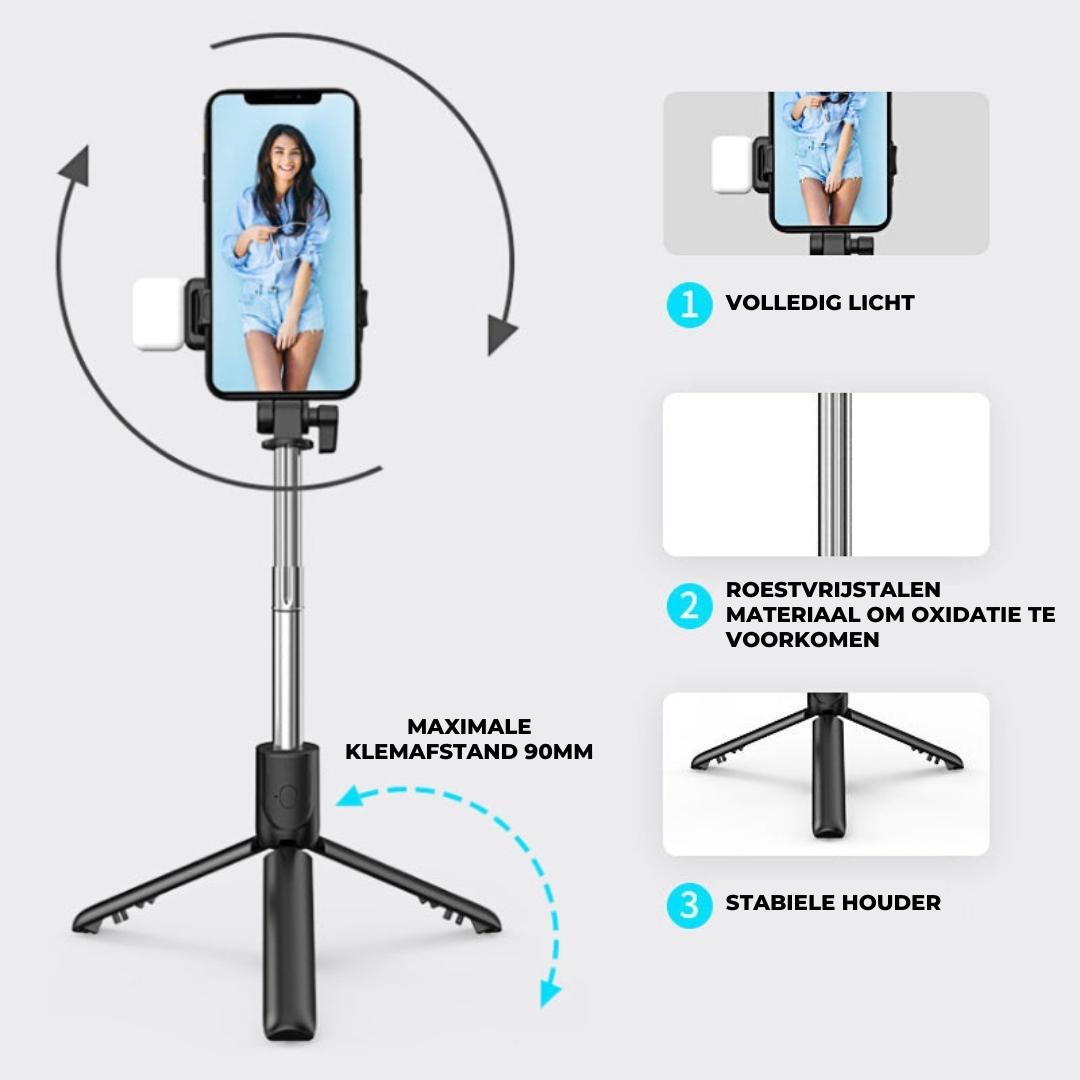 Bluetooth-selfiestick | Duurzaam en lichtgewicht - StickFlex