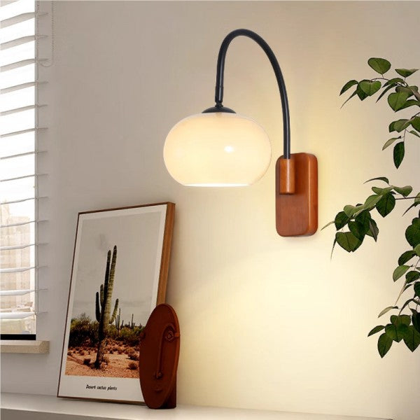 Bauhaus Draaibare Glazen Wandlamp in Khaki | Elegante & Flexibele Verlichting voor Moderne Ruimtes - KhaFlex