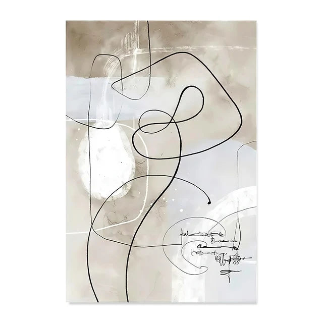 ArtWall | Abstracte Geometrische Lijnboog Posters | Mid-Century Muurkunst Canvas Prints Foto