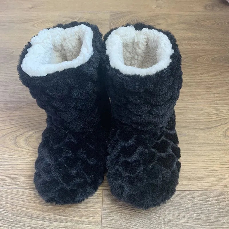 Hoge knusse teddy pantoffels  | Warm en zacht - Bary