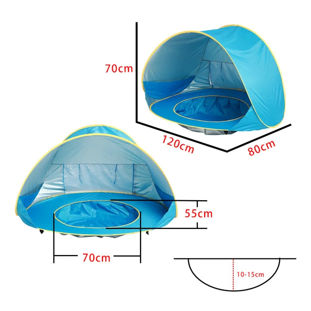 ZonSafe - Babystrandtent | Draagbare schaduw en UV-bescherming