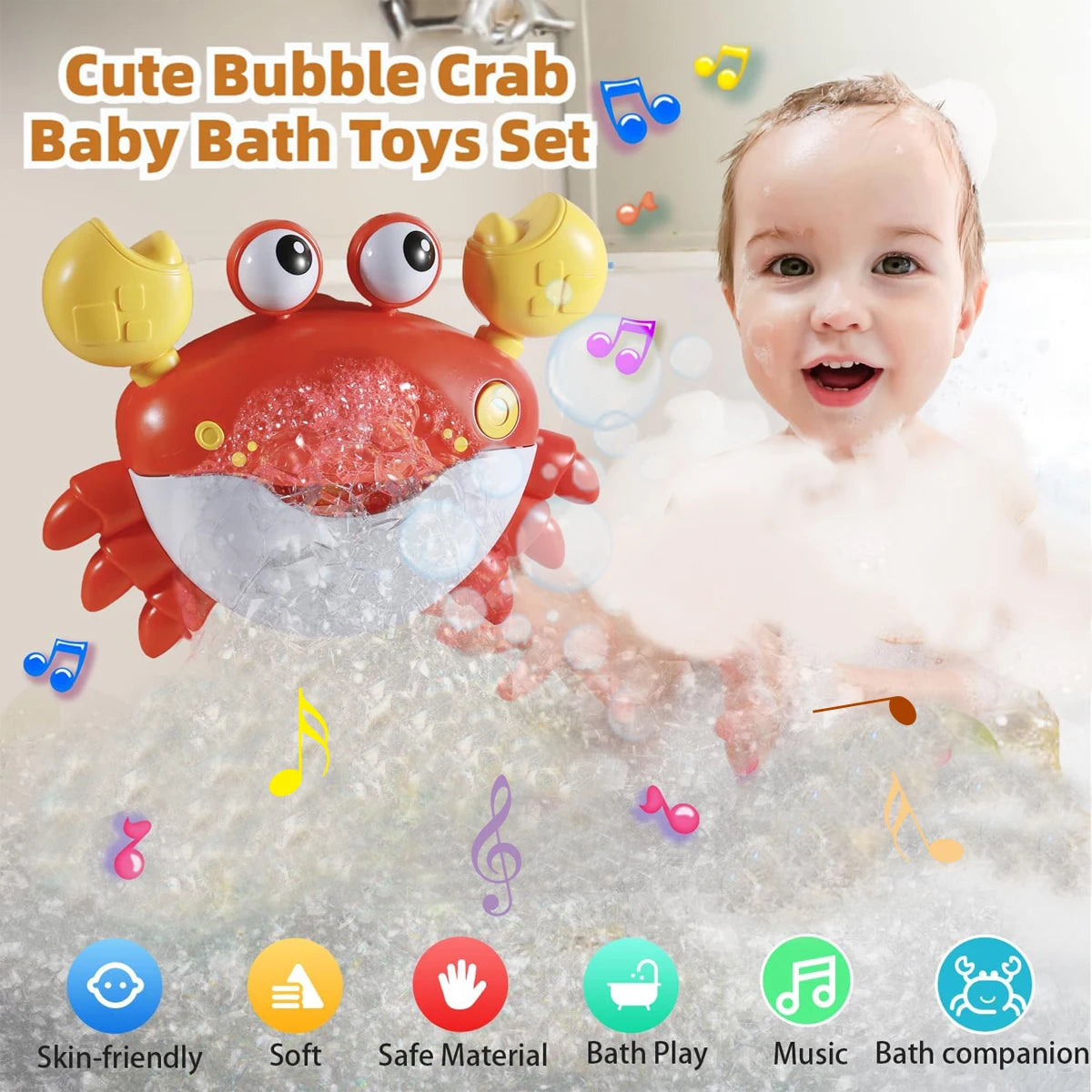 Krabby - Muzikaal Bubble Krab Babyspeelgoed, Automatische Bubble Machine