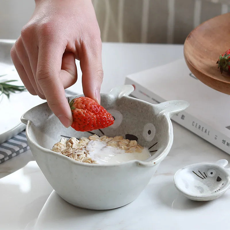 Maeve - Porseleinen servies | Totoro keramisch servies | Porseleinen kom - keramisch