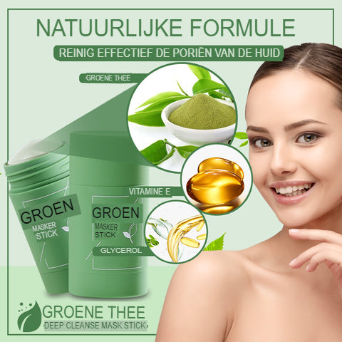 SkinMask - Reinigingsmasker met groene thee-extract als stick - dieptereiniging, verwijdert mee-eters