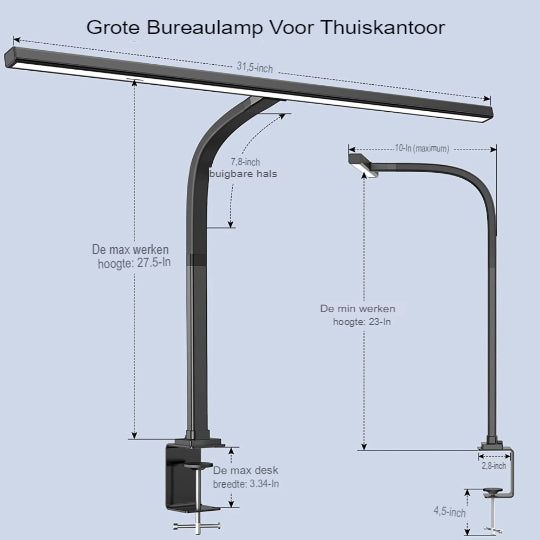 Giada - Bureaulamp met dubbele zwanenhals