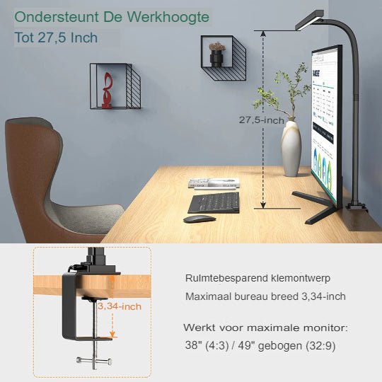 Giada - Bureaulamp met dubbele zwanenhals