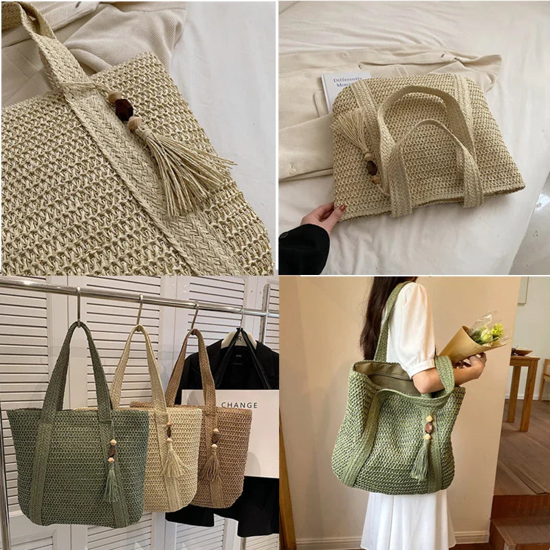 BoheTote | Weave Tote Zomer Strandtas | Vrouwelijke Bohemian Schoudertas