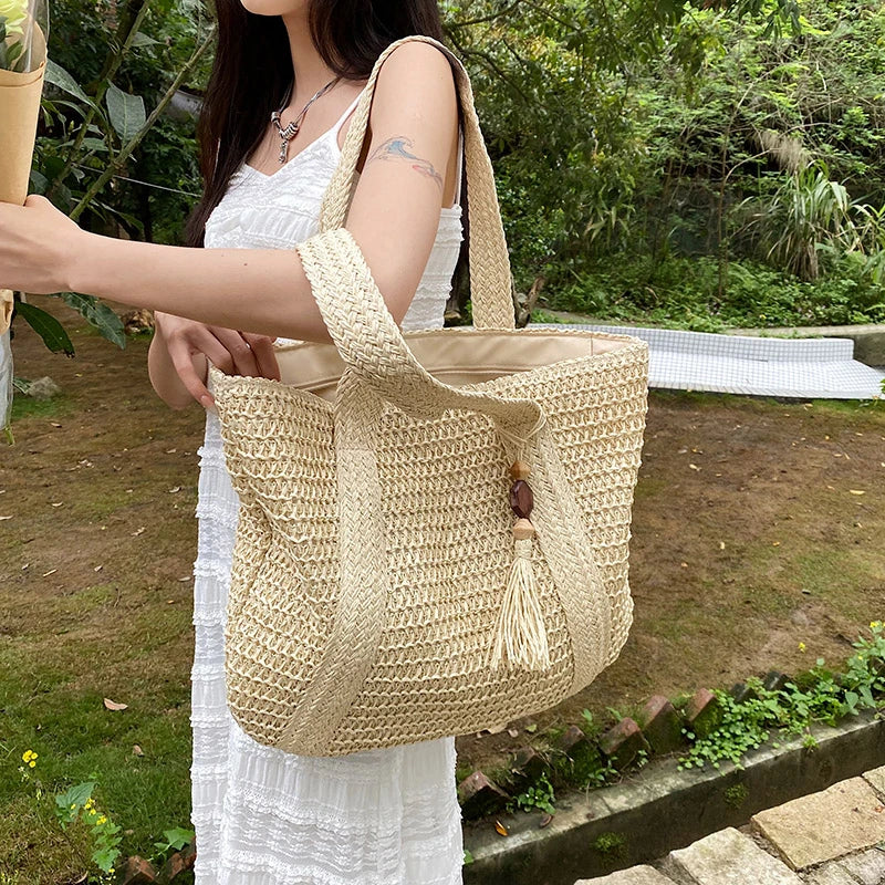 BoheTote | Weave Tote Zomer Strandtas | Vrouwelijke Bohemian Schoudertas