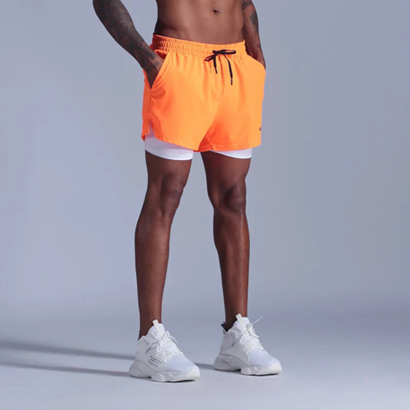 2-in-1 Heren Hardloopshorts | Sneldrogend voor Gym, Joggen & Training - Javor