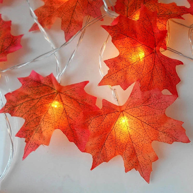 Kunstmatige Esdoorn Bladeren LED Lichten | Herfst slinger kerstverlichting | Halloween verlichting DIY Decor - Leaple