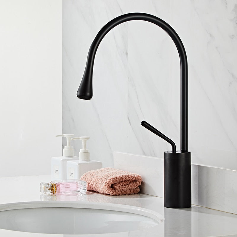 Onyx - Wastafelkraan druppel stijl badkamer draaibare waterval kranen