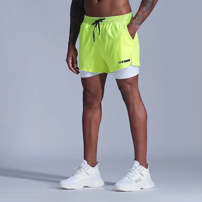 2-in-1 Heren Hardloopshorts | Sneldrogend voor Gym, Joggen & Training - Javor