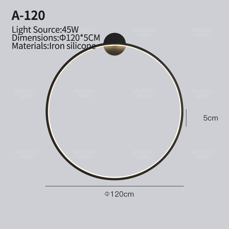 Moderne minimalistische ring LED wandlamp Luna - Luke