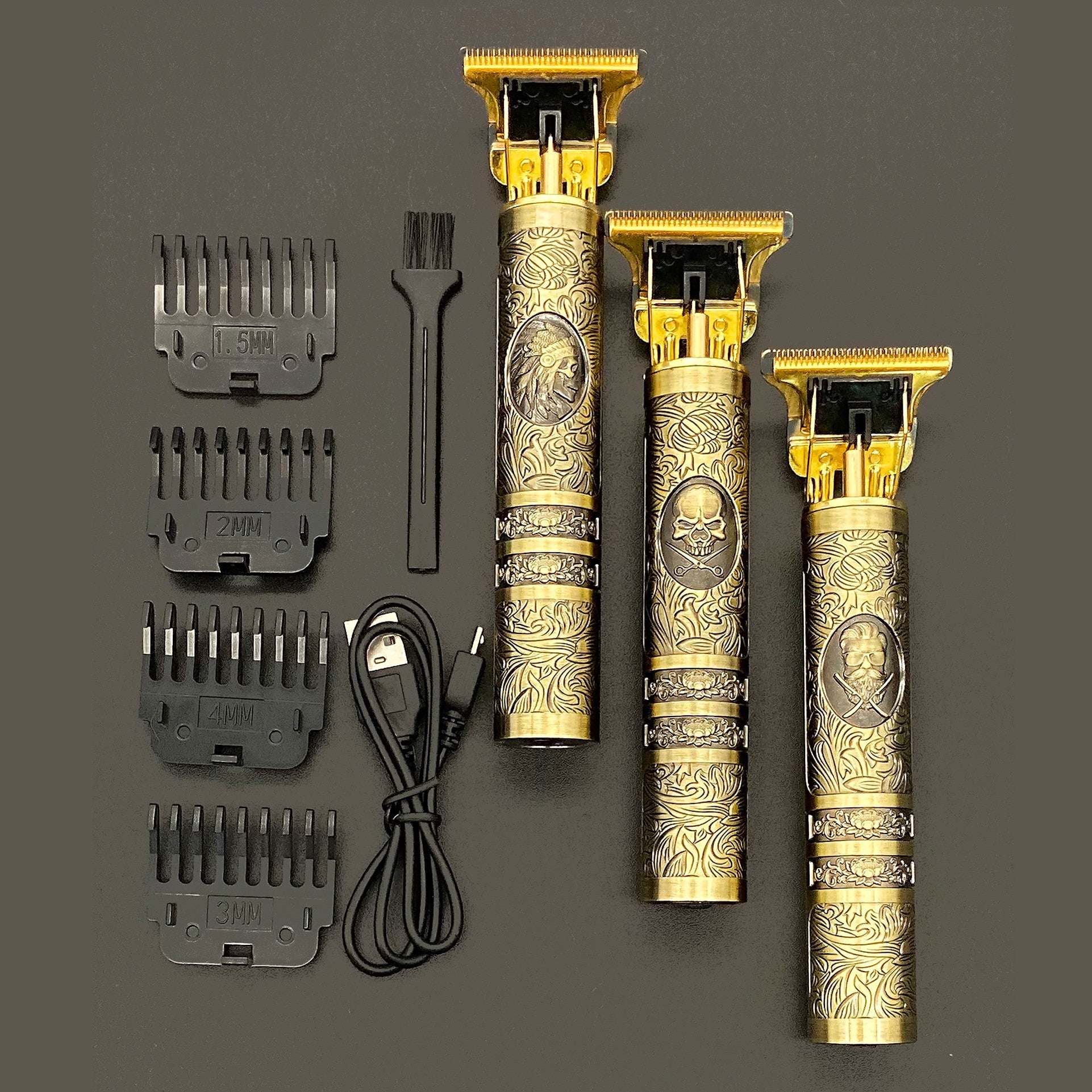 Skull Vintage Trimmer | De Barber Trend van dit jaar! - Oplaadbaar incl. Opzetstukken - Bardo