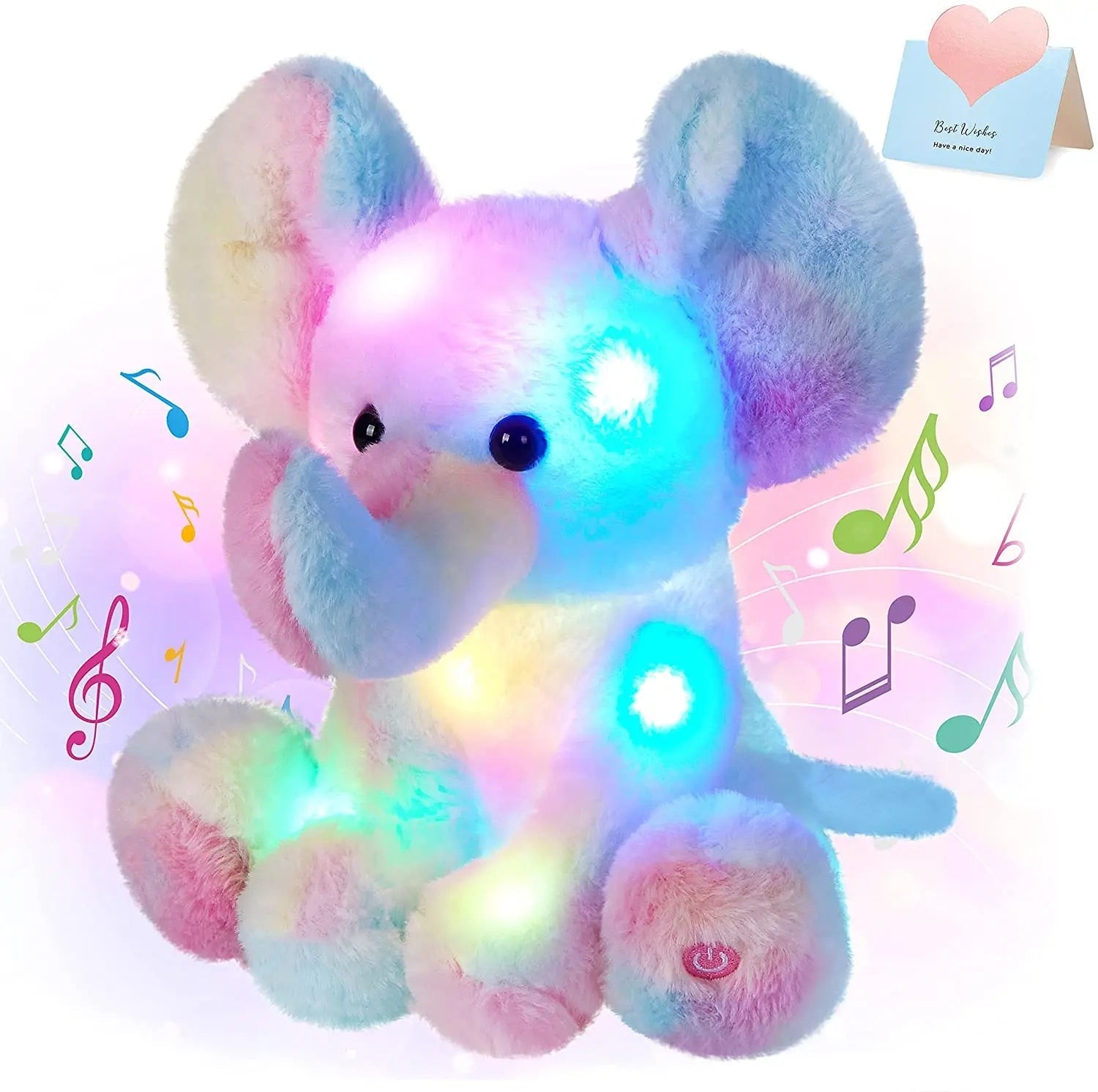 Schattig Regenboog Olifant Pluche Speelgoed - Glowsker