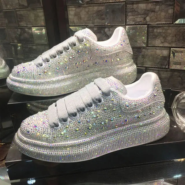 Sprankelende Glittersneakers met Kristaldetails - Jemilia