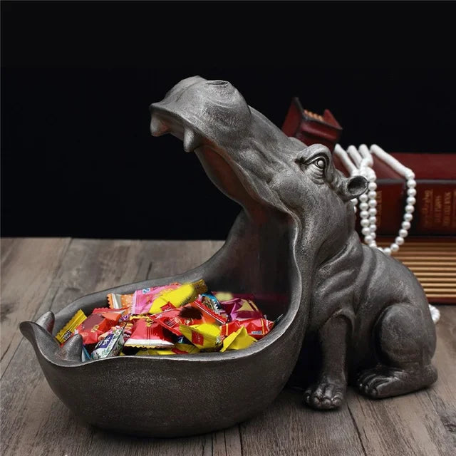 Hippo - Figuur Desktop Opbergdoos Beeldje | Sculptuur | Home Decor