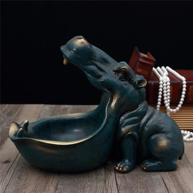 Hippo - Figuur Desktop Opbergdoos Beeldje | Sculptuur | Home Decor