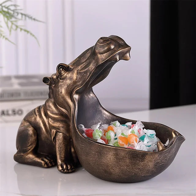 Hippo - Figuur Desktop Opbergdoos Beeldje | Sculptuur | Home Decor