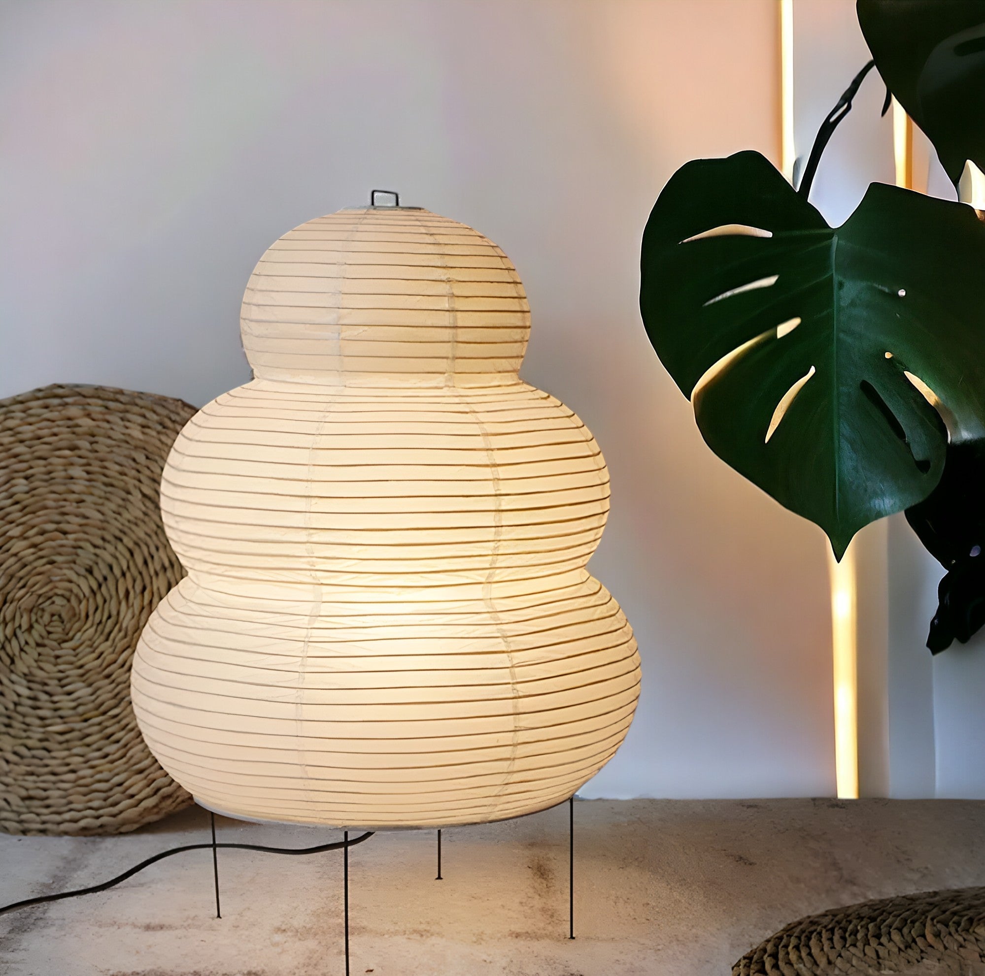 Japanse Wabi-Sabi vloerlamp - Rijstpapieren lamp - Nakatu