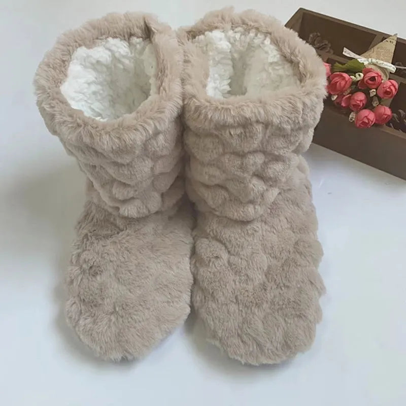 Hoge knusse teddy pantoffels  | Warm en zacht - Bary